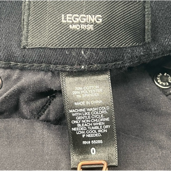 Express Black Mid Rise Rough Hem Jeggings Size 0 Women’s - Picture 4 of 5